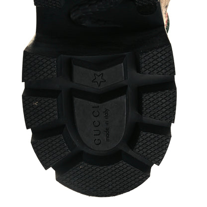 Gucci Covered Wool GG Monogram Womens Lace Up Combat Ankle Boots 39.5 Beige Ebony Black 6 of 7