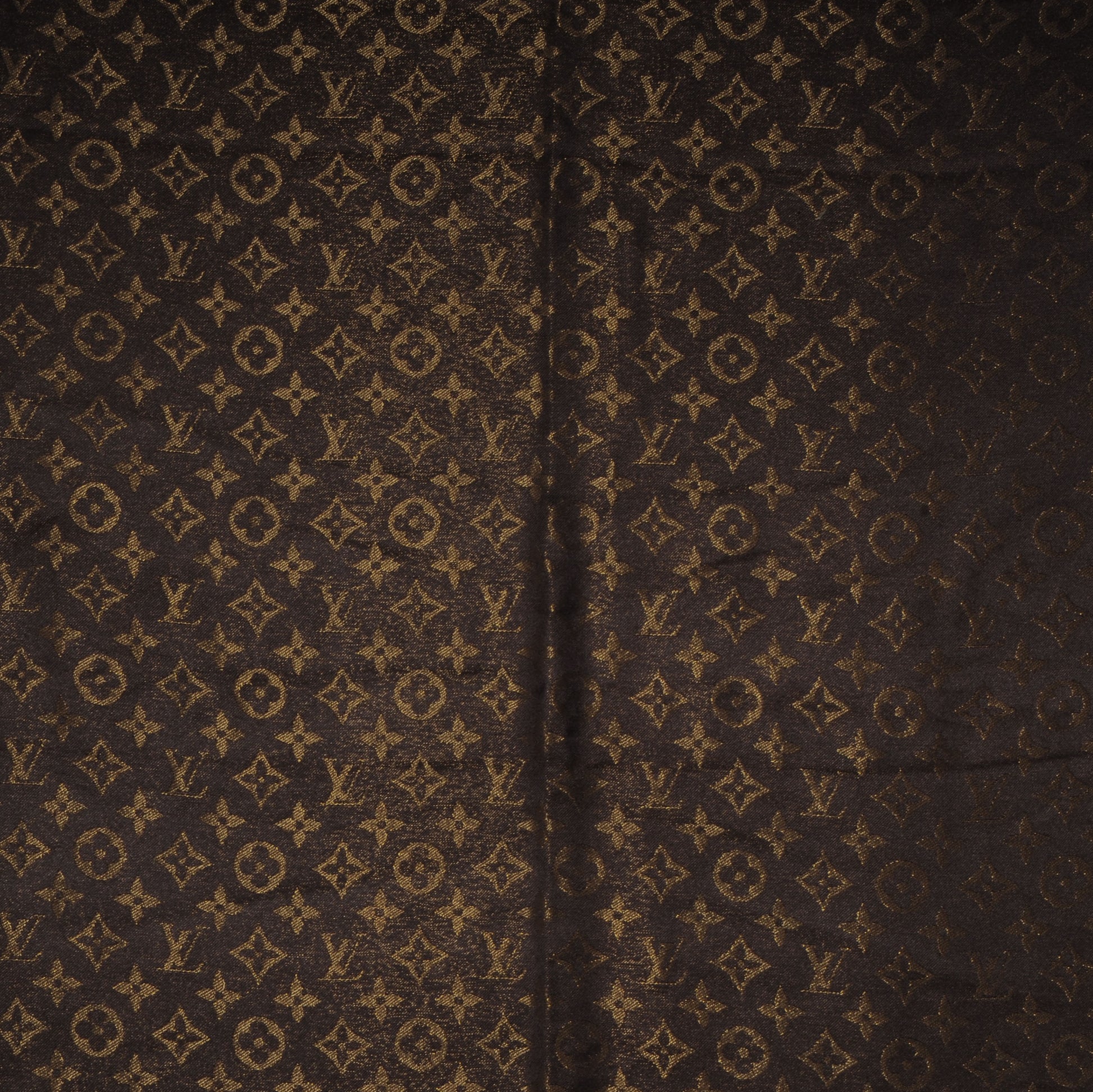 Louis Vuitton Silk Lurex Wool Monogram Shine Shawl Brown 1 of 4