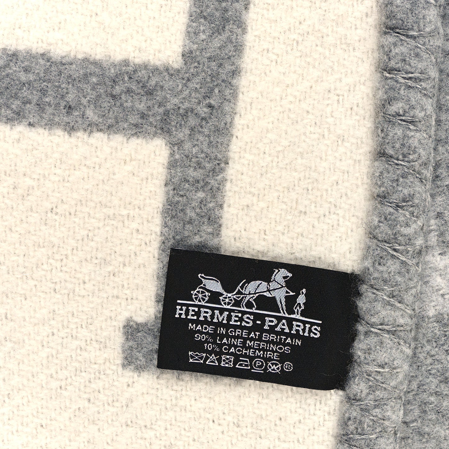 Wool Cashmere Avalon III Blanket Ecru Gris Clair