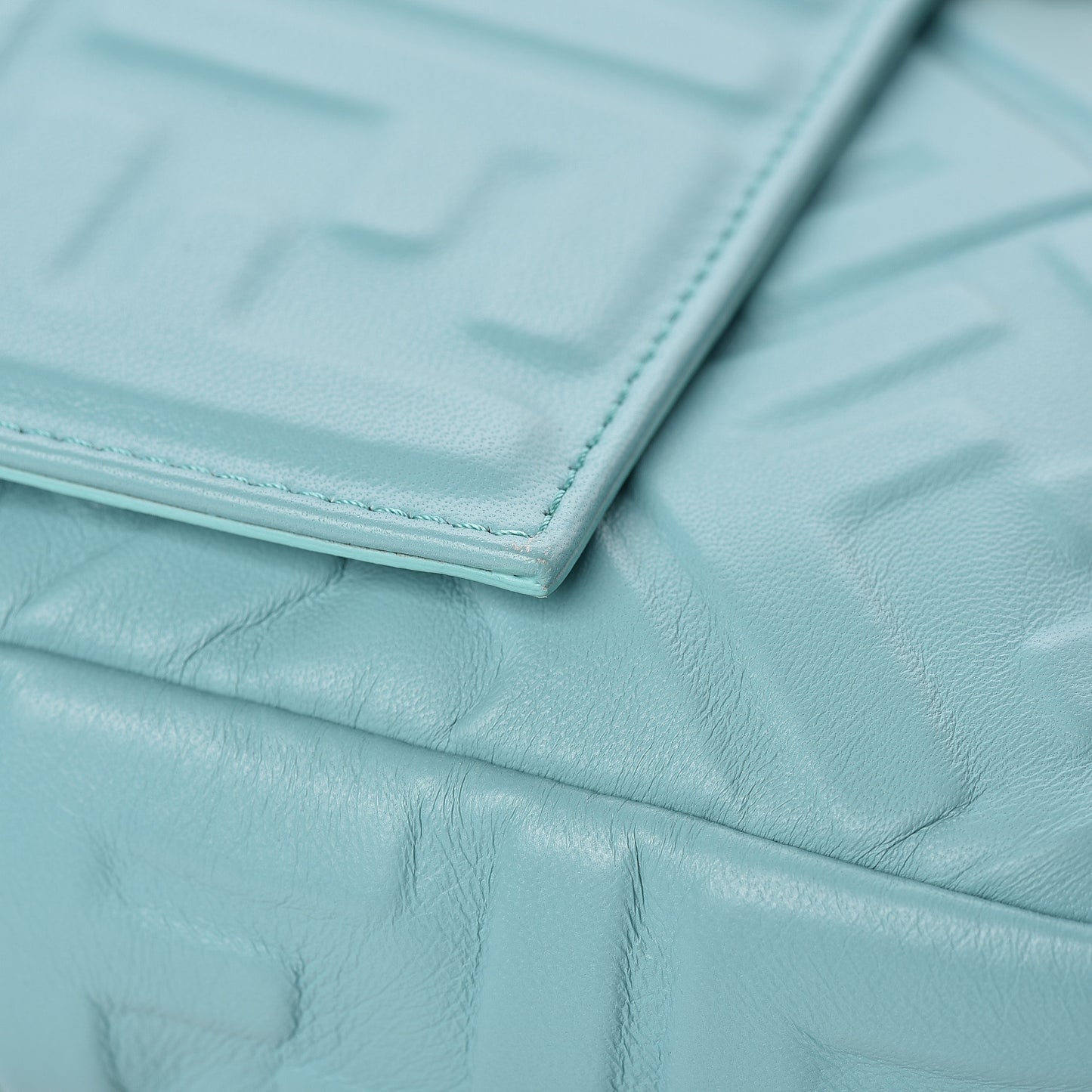 Nappa FF 1974 Embossed Large Baguette Tiffany