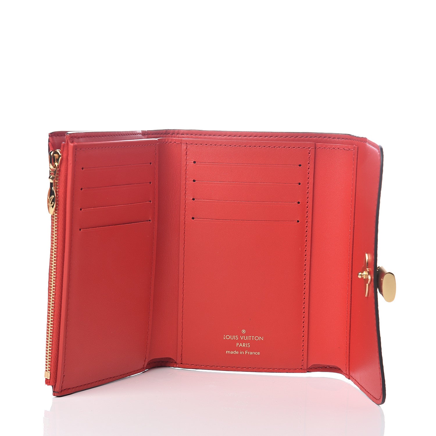 Louis Vuitton Monogram Flower Lock Compact Wallet Coquelicot 4 of 6