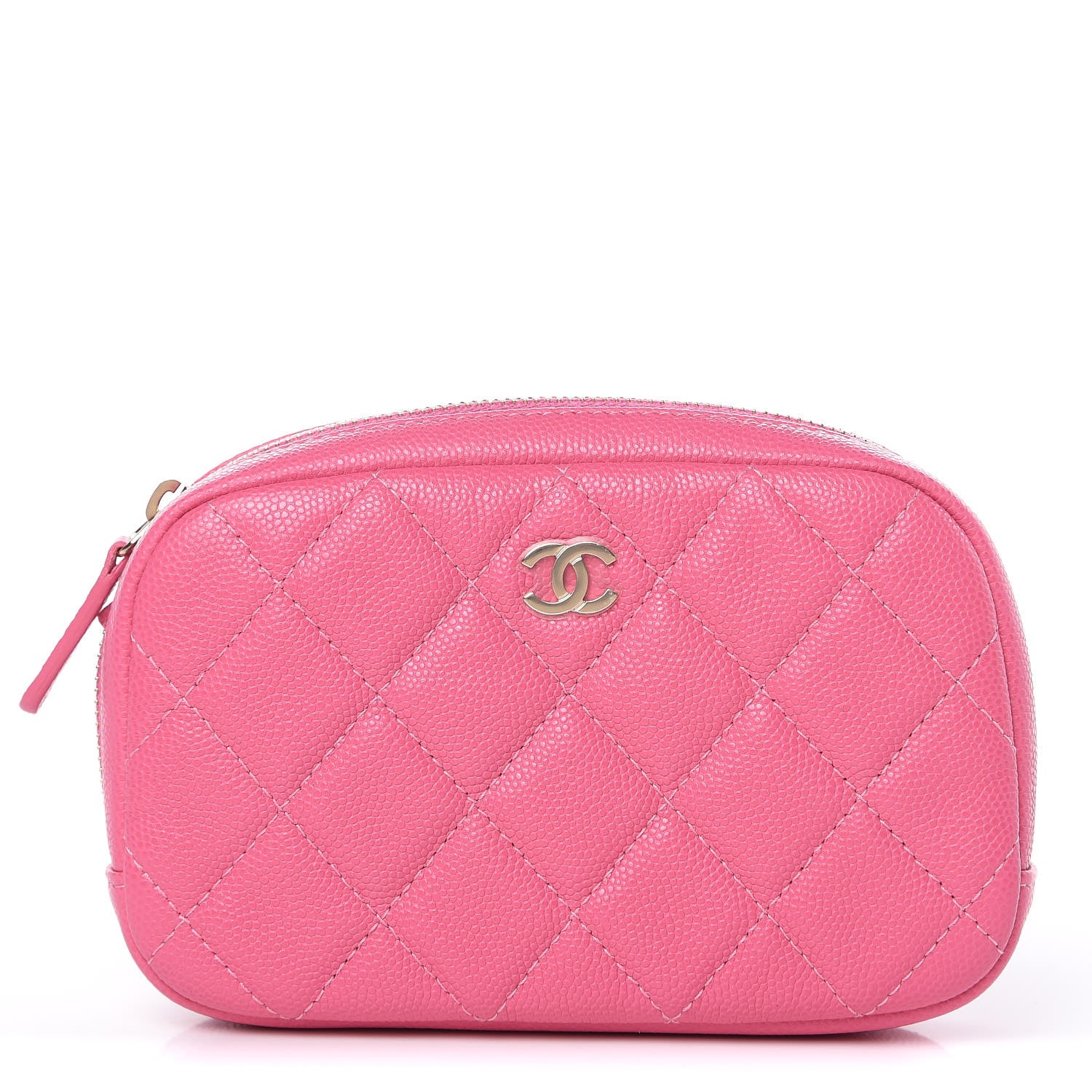 Chanel Caviar Quilted Small Curvy Pouch Cosmetic Case Pink 1 of 10
