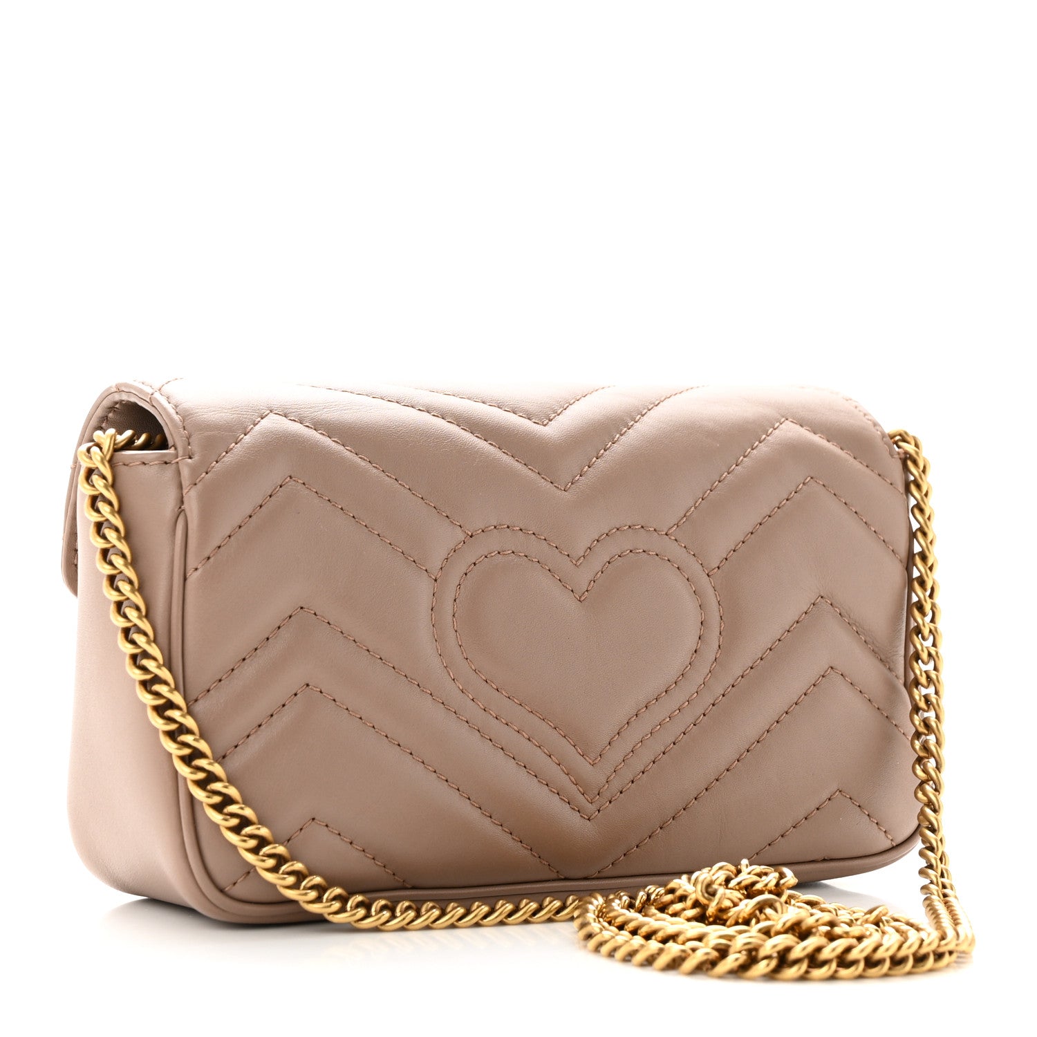 Gucci Calfskin Matelasse Super Mini GG Marmont Shoulder Bag Porcelain Rose 3 of 11