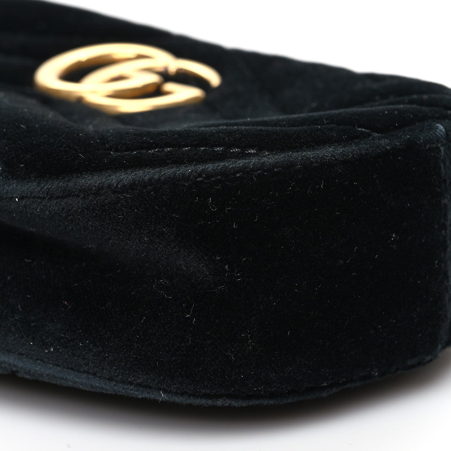 Gucci Velvet Matelasse GG Marmont Belt Bag 95 38 Black 11 of 12