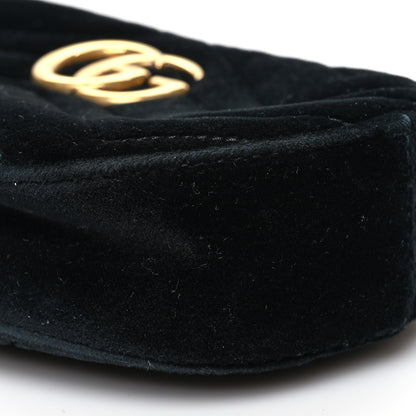 Gucci Velvet Matelasse GG Marmont Belt Bag 95 38 Black 11 of 12
