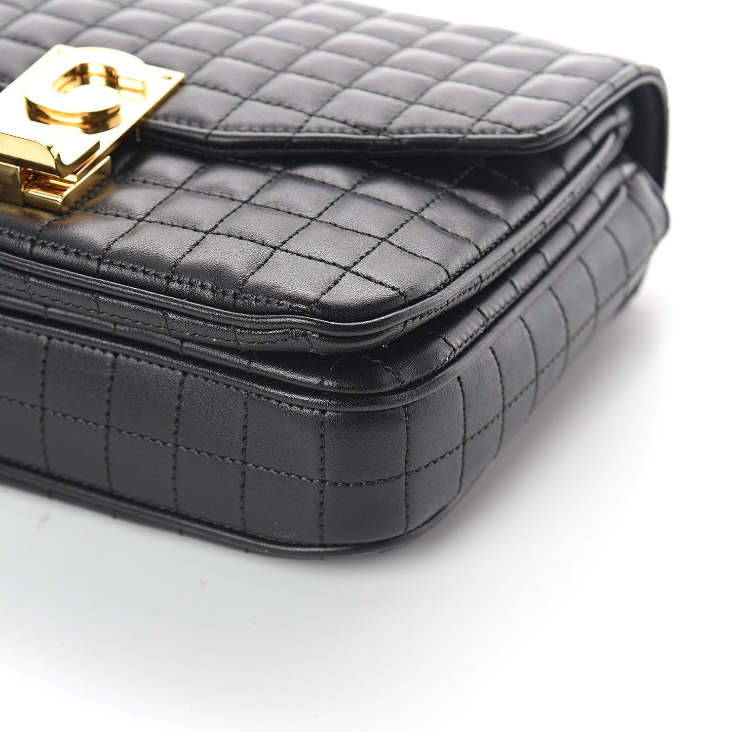 Calfskin Quilted Medium C Bag Black