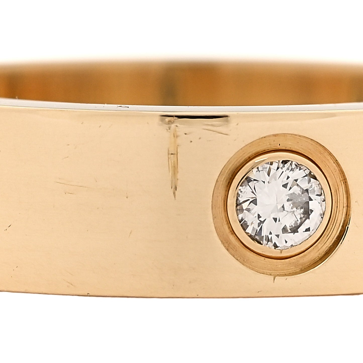 18K Yellow Gold 3 Diamond 5.5mm LOVE Ring 54 7
