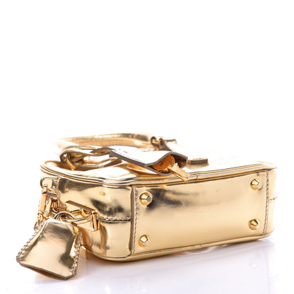 Prada Metallic Vitello Mini Top Handle Crossbody Bag Platino 4 of 11