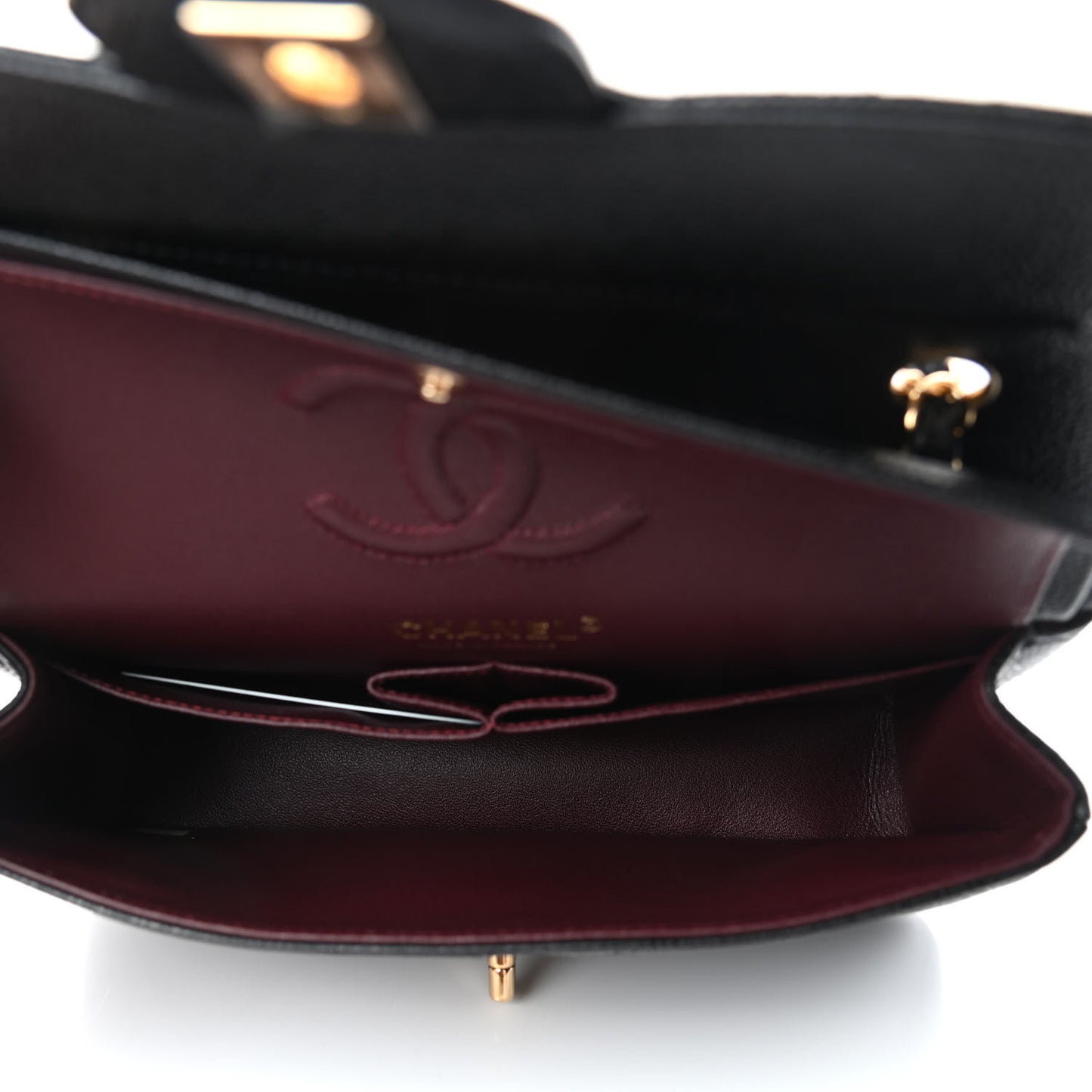 Caviar Quilted Small Double Flap Black
