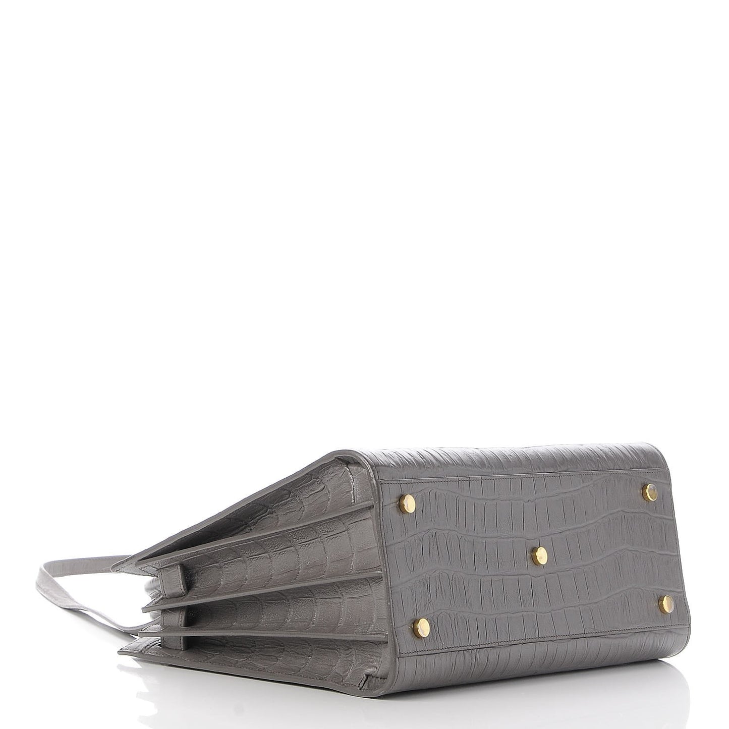 Calfskin Crocodile Embossed Small Sac De Jour Fog