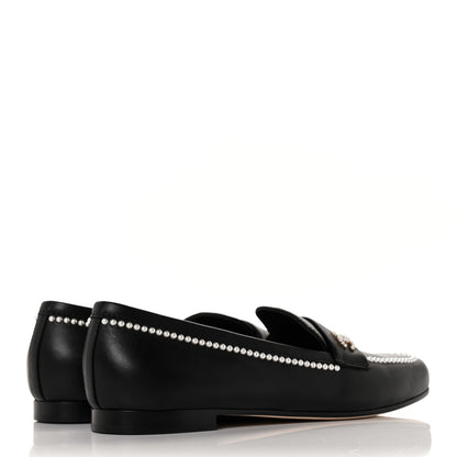 Chanel Calfskin Pearl CC Loafers 40 Black 4 of 9