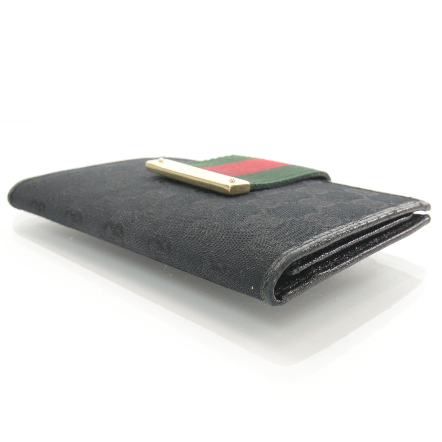 Gucci Monogram Ladies Web Continental Wallet Black 3 of 9