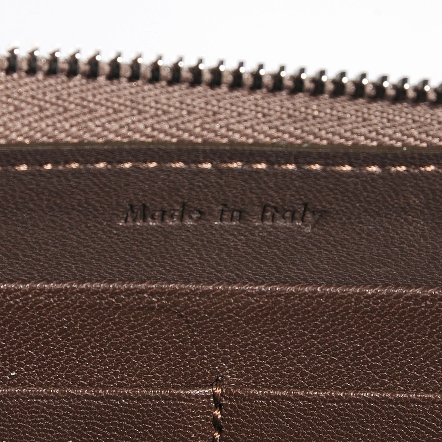 Drummed Calfskin Multifunction Large Zip Around Wallet Taupe