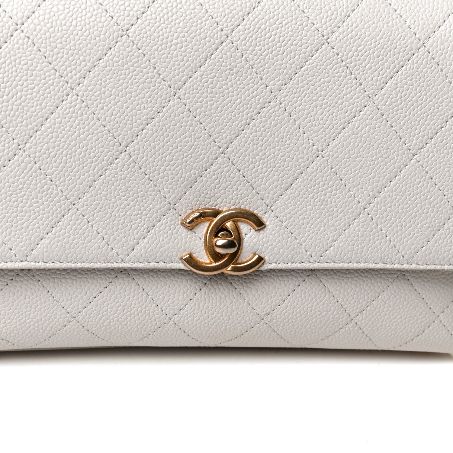 Chanel Grained Calfskin Small Stitched Flap White 10 of 18