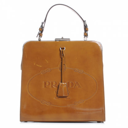 Prada Spazzolato Logo Print Framed Bag Ambra 1 of 8