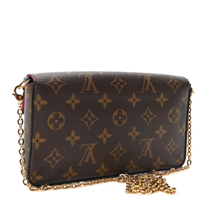 Louis Vuitton Monogram Pochette Felicie Chain Wallet Fuchsia 3 of 11