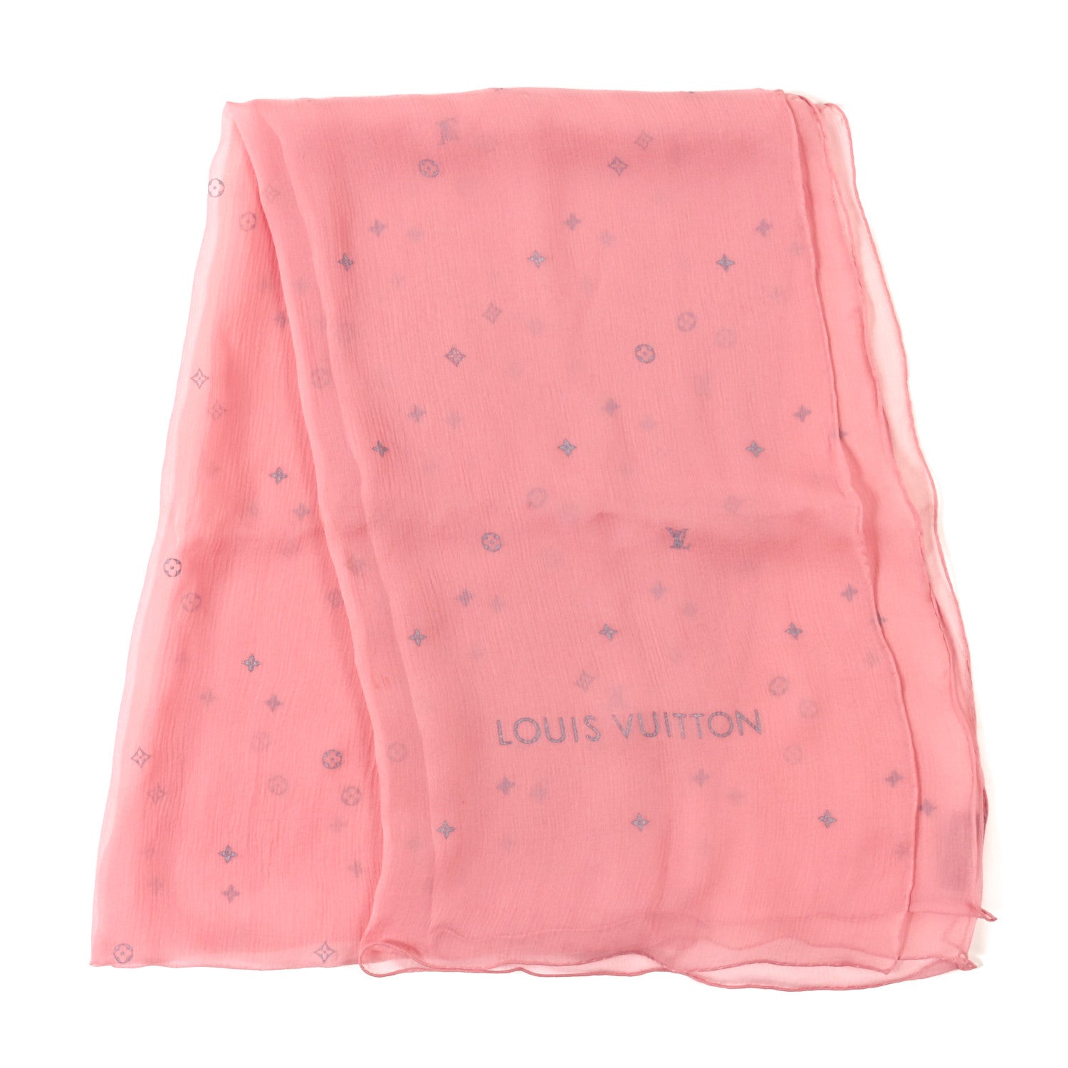 Louis Vuitton Silk Sheer Monogram Scarf Pink 2 of 5