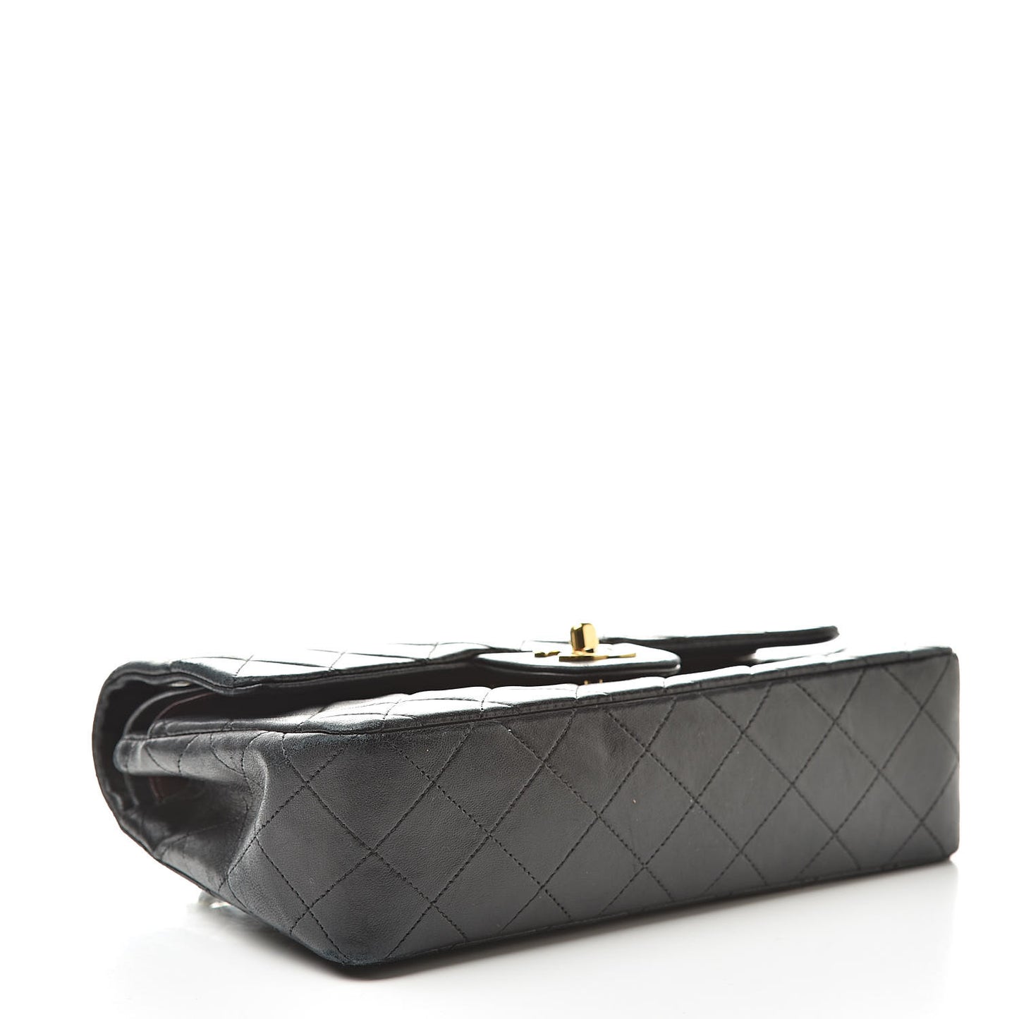 Lambskin Quilted Small Double Flap Black
