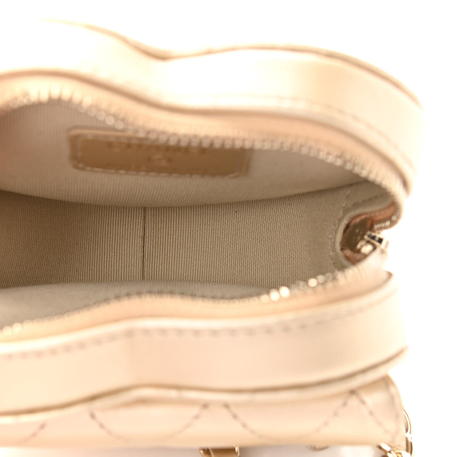 Chanel Metallic Lambskin Quilted CC In Love Heart Waist Belt Bag With Chain Gold 5 of 11