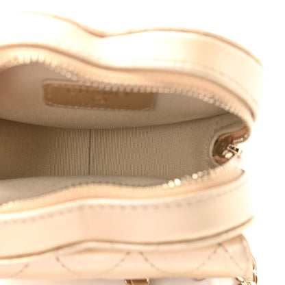 Chanel Metallic Lambskin Quilted CC In Love Heart Waist Belt Bag With Chain Gold 5 of 11