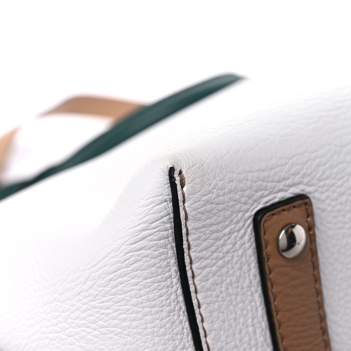 Soft Grain Calfskin Medium Belt Bag Light Camel Chalk White