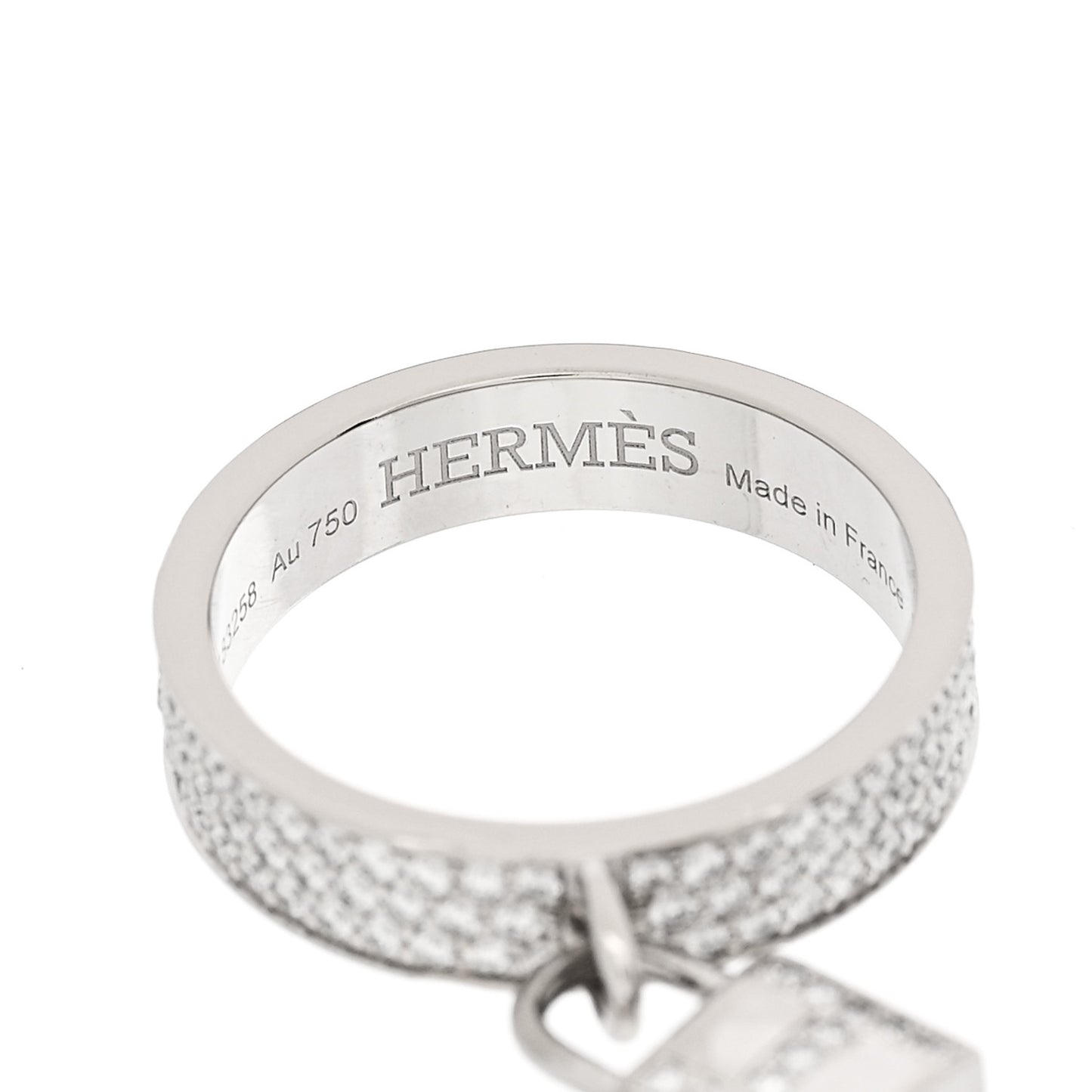 18K White Gold Diamond MM Kelly Clochette Ring 51 5.75