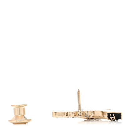 Chanel Crystal CC Heel Wing Brooch Gold Black 3 of 4