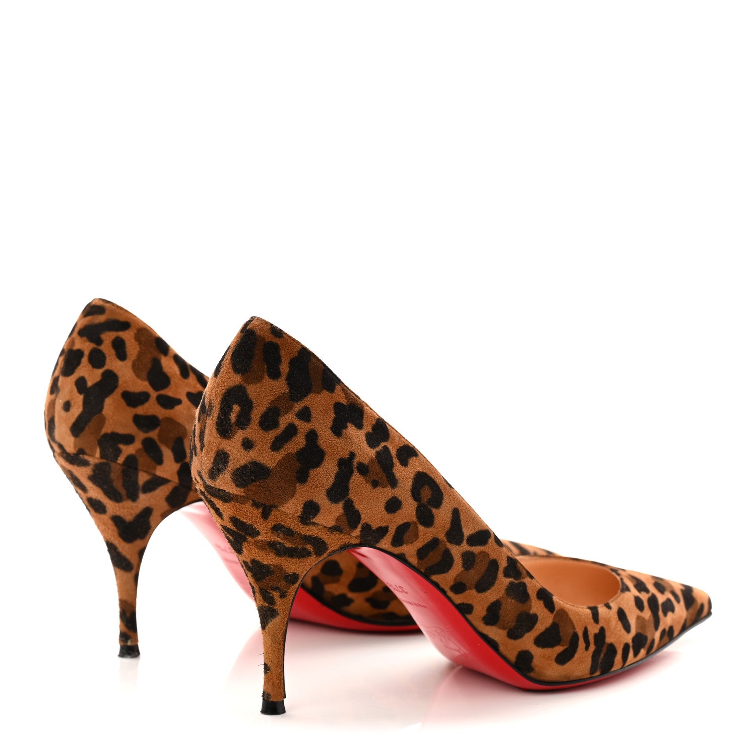 Christian Louboutin Veau Velours Leopard Clare 80 Pumps 37.5 Caramel 4 of 9