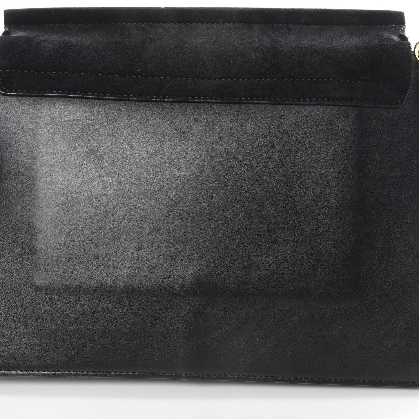 Suede Calfskin Medium Faye Shoulder Bag Black