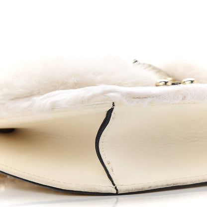 Valentino Garavani Mink Fur Lambskin Small Glam Lock Rockstud Flap White 6 of 12