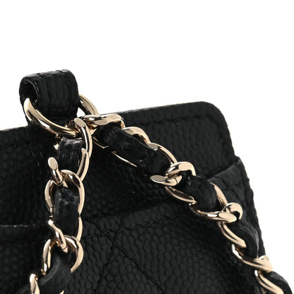 Chanel Caviar Quilted Card Holder On Chain Black 12 of 12