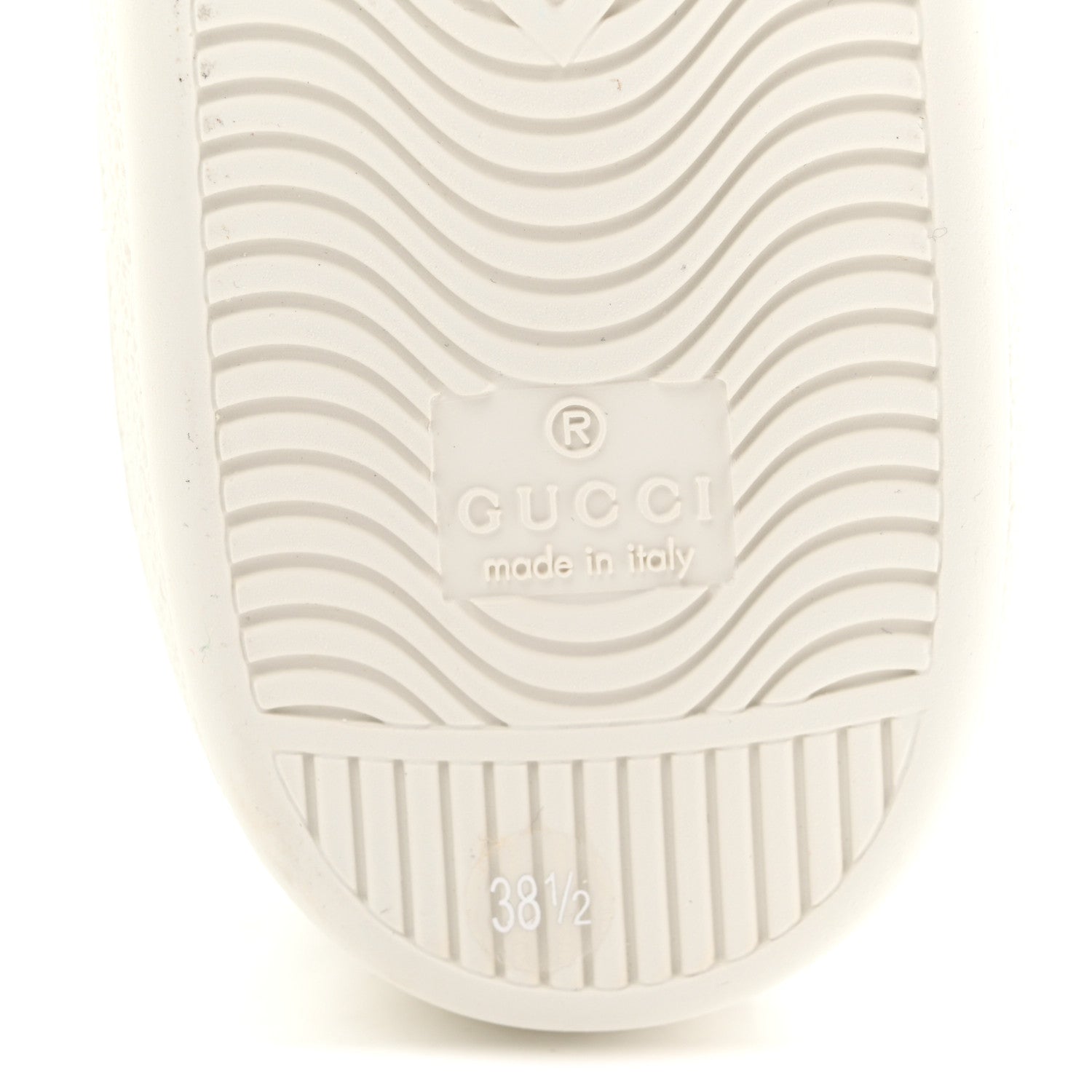 Gucci Calfskin Interlocking G Perforated Womens Ace Sneakers 38.5 White Grey Sky 8 of 10