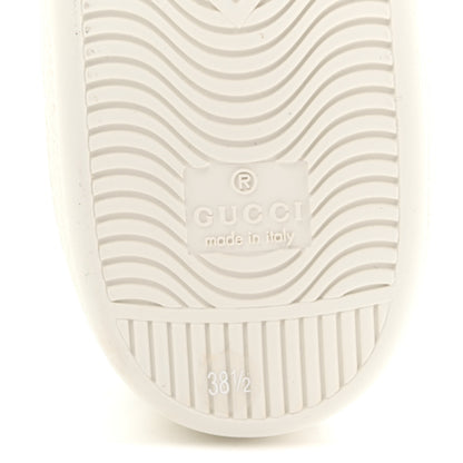Gucci Calfskin Interlocking G Perforated Womens Ace Sneakers 38.5 White Grey Sky 8 of 10