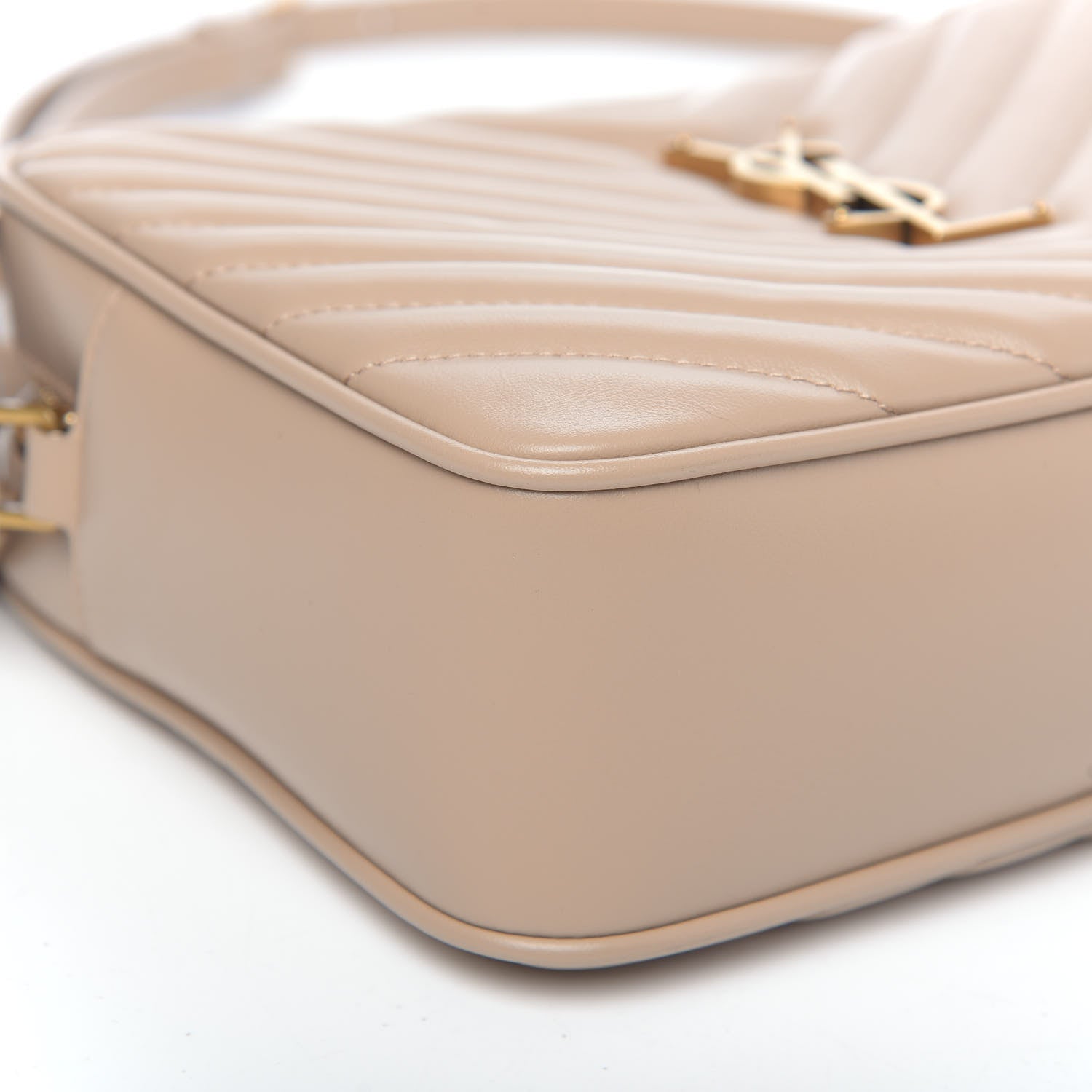 Saint Laurent Calfskin Matelasse Monogram Lou Camera Bag Dark Beige 7 of 8