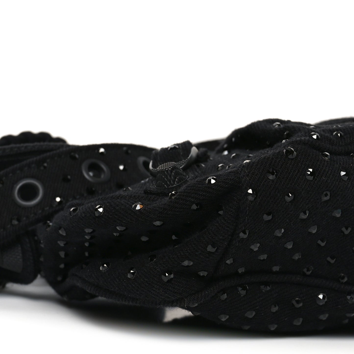 Denim Embellished Le Cagole Shoulder Bag XS Black