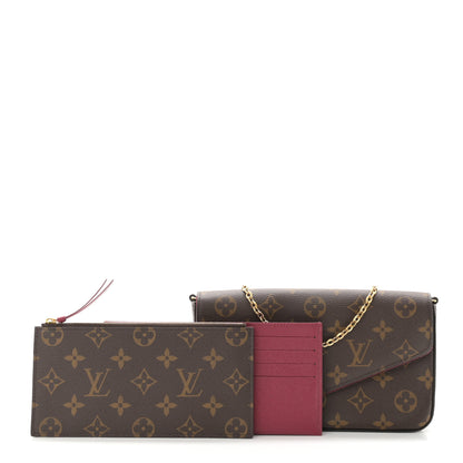 Louis Vuitton Monogram Pochette Felicie Chain Wallet Fuchsia 2 of 10