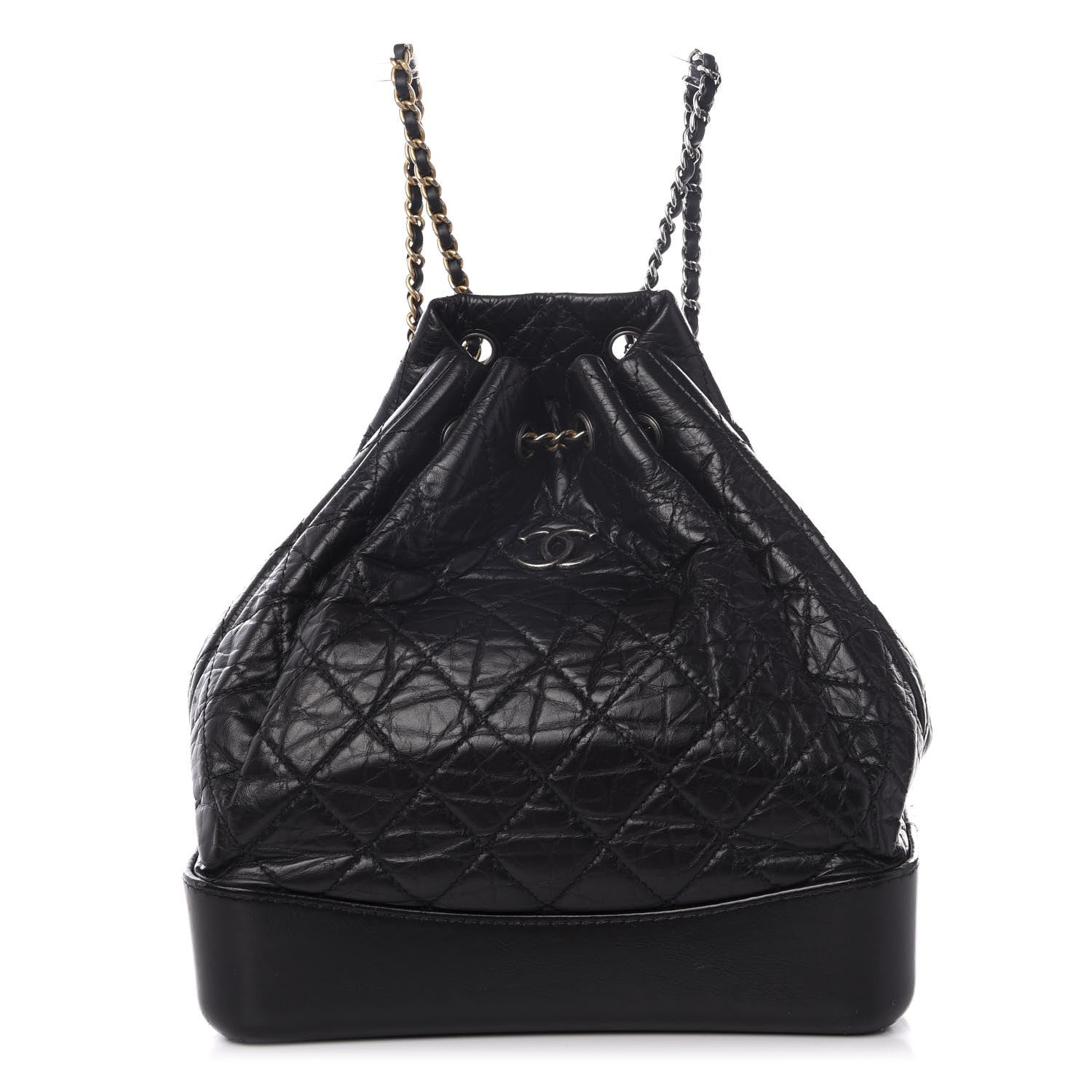 Chanel Aged Calfskin Quilted Gabrielle Backpack Black 1 of 9