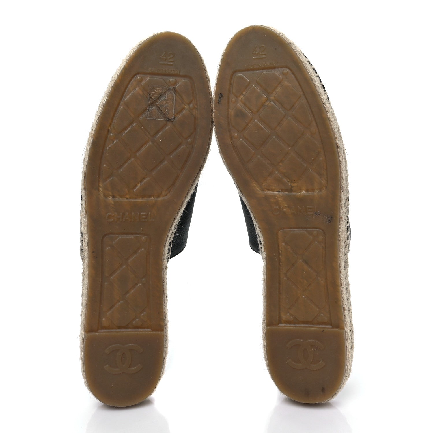 Chanel Calfskin CC Espadrille Mules 42 Black 5 of 9