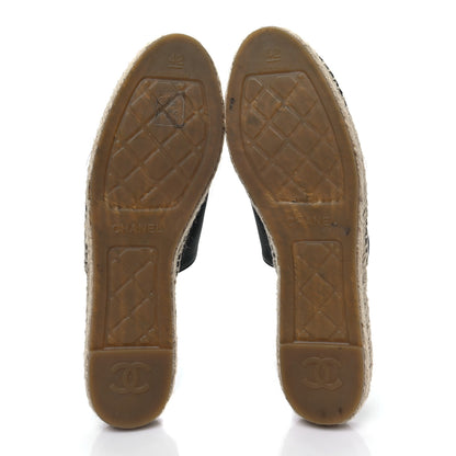 Chanel Calfskin CC Espadrille Mules 42 Black 5 of 9