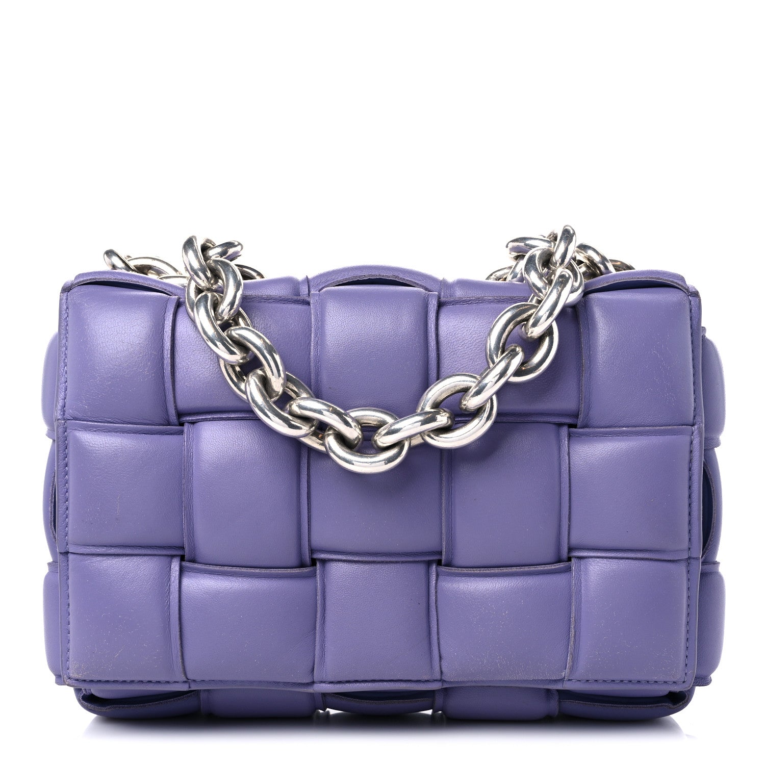 Bottega Veneta Lambskin Maxi Intreccio Padded Chain Cassette Crossbody Bag Lavender 1 of 16