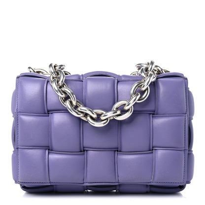 Bottega Veneta Lambskin Maxi Intreccio Padded Chain Cassette Crossbody Bag Lavender 1 of 16