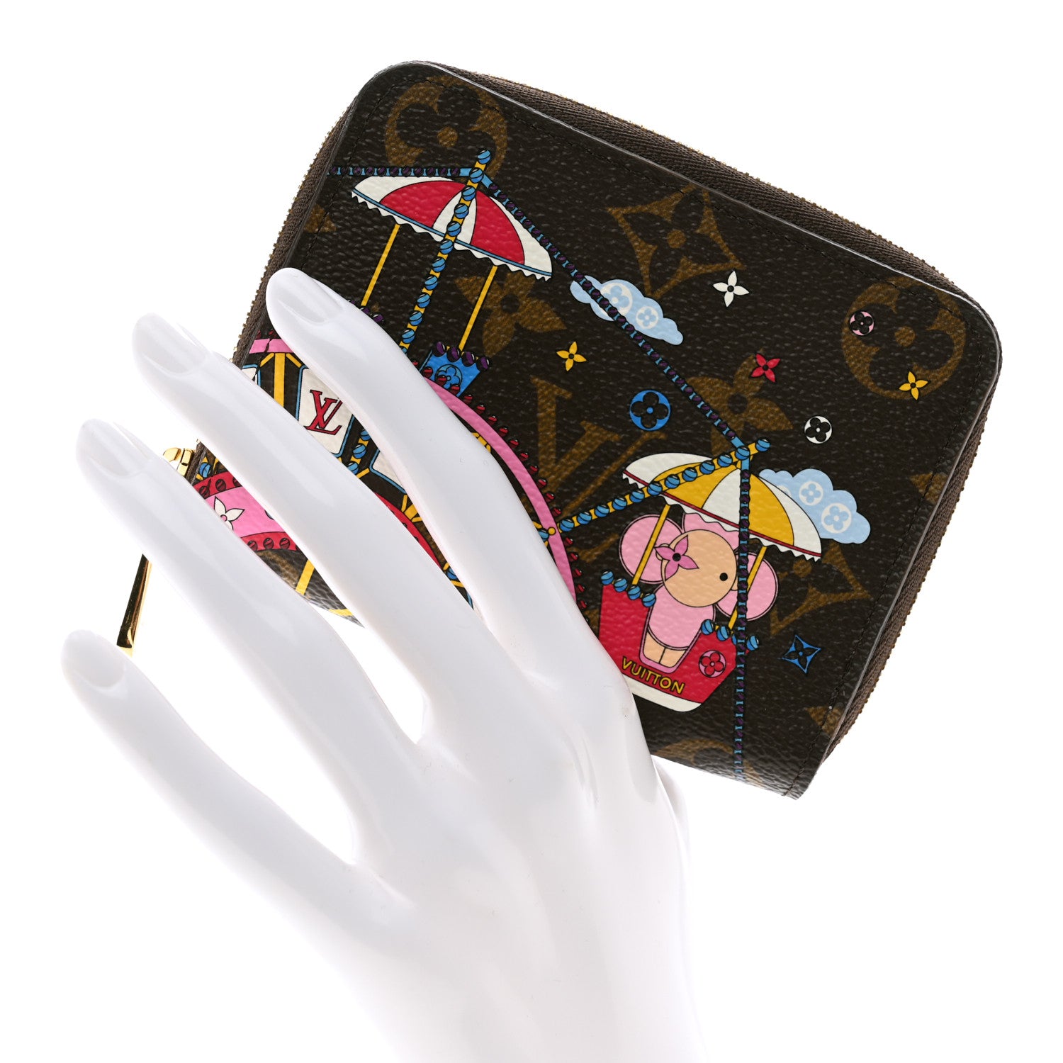 Louis Vuitton Monogram 2020 Christmas Animation Big Wheel Zippy Coin Purse Rose Ballerine 2 of 8