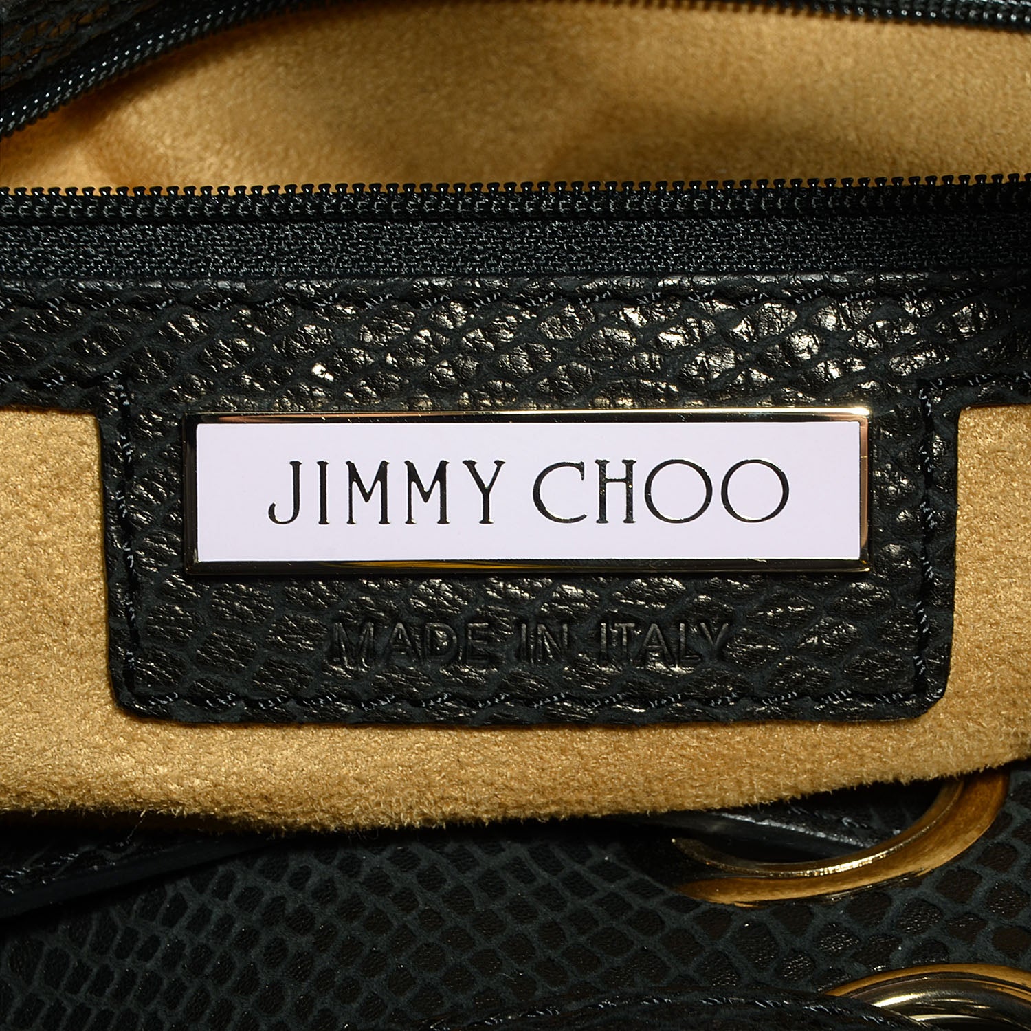 Jimmy Choo Snake Embossed Leather Ramona Black 6 of 9
