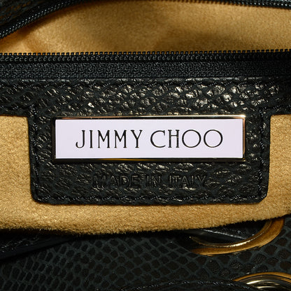 Jimmy Choo Snake Embossed Leather Ramona Black 6 of 9
