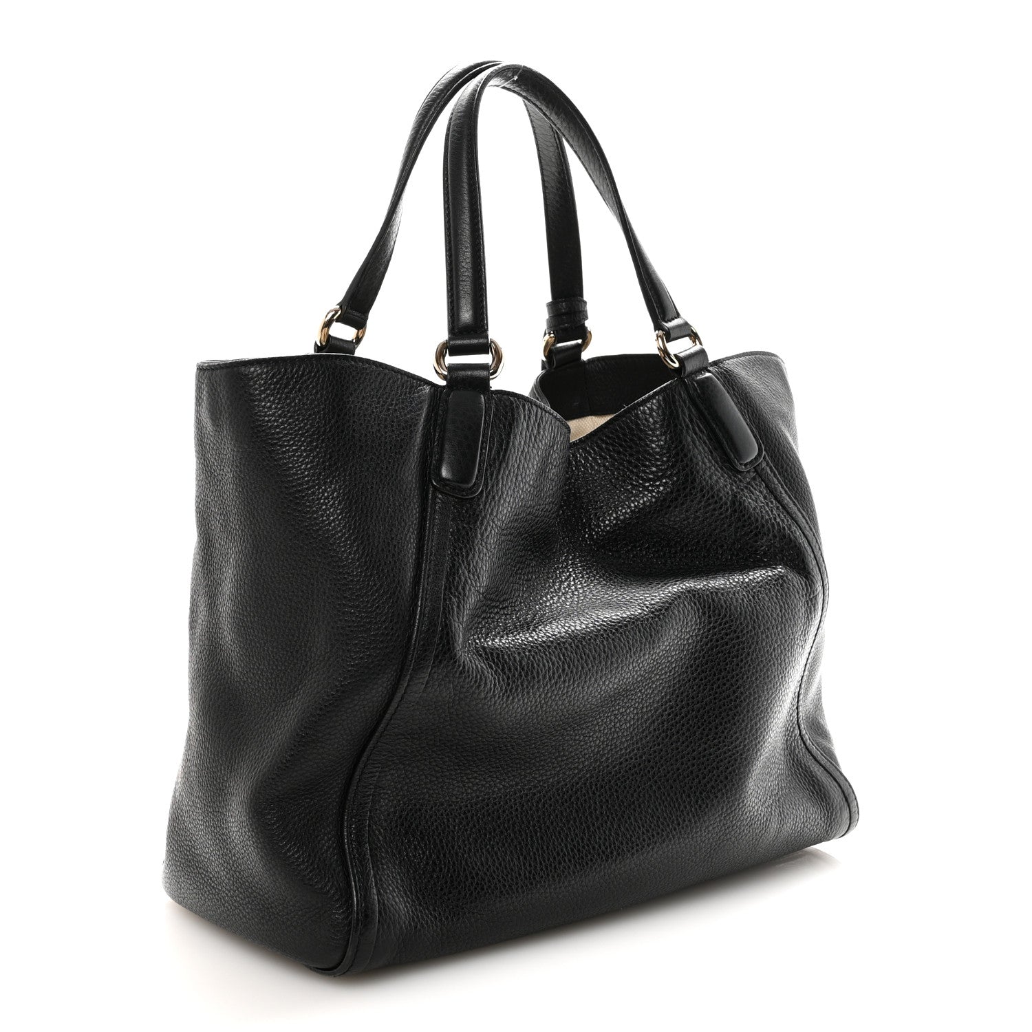 Gucci Pebbled Calfskin Medium Soho Shoulder Bag Black 3 of 10