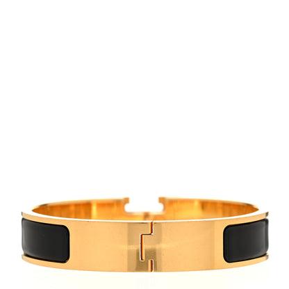 Hermes Enamel Narrow Clic Clac H Bracelet GM Black 3 of 5