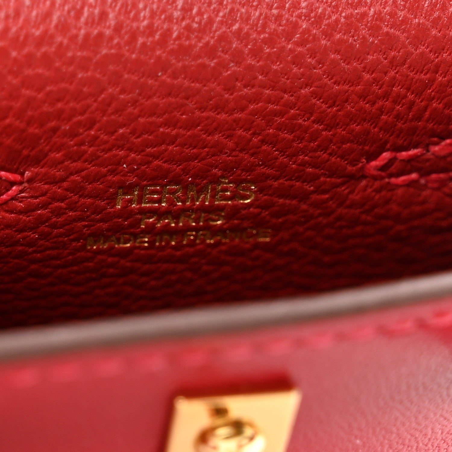 Hermes Tadelakt Mini Kelly Twilly Bag Charm Rouge Vif 3 of 4