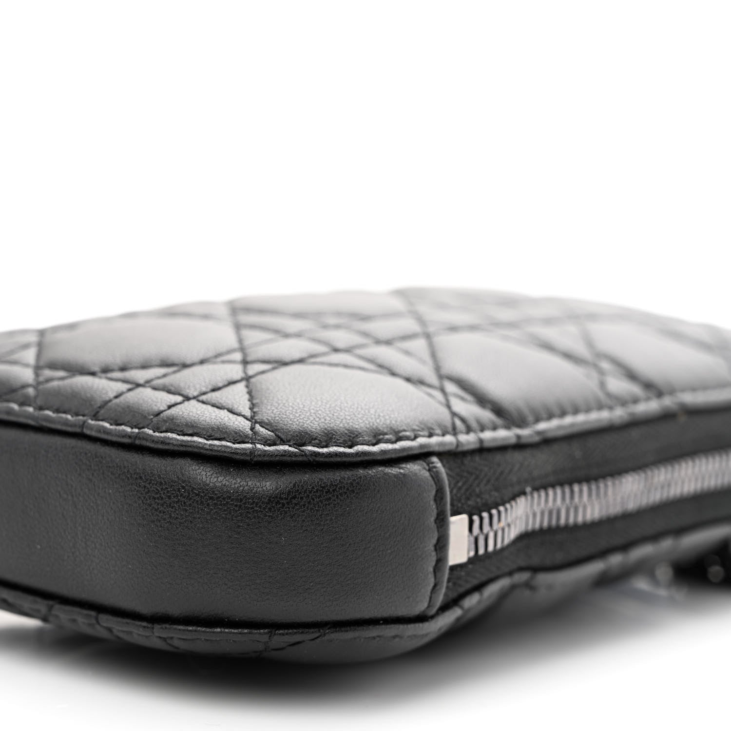 Christian Dior Lambskin Cannage Lady Dior Phone Holder Black 9 of 10