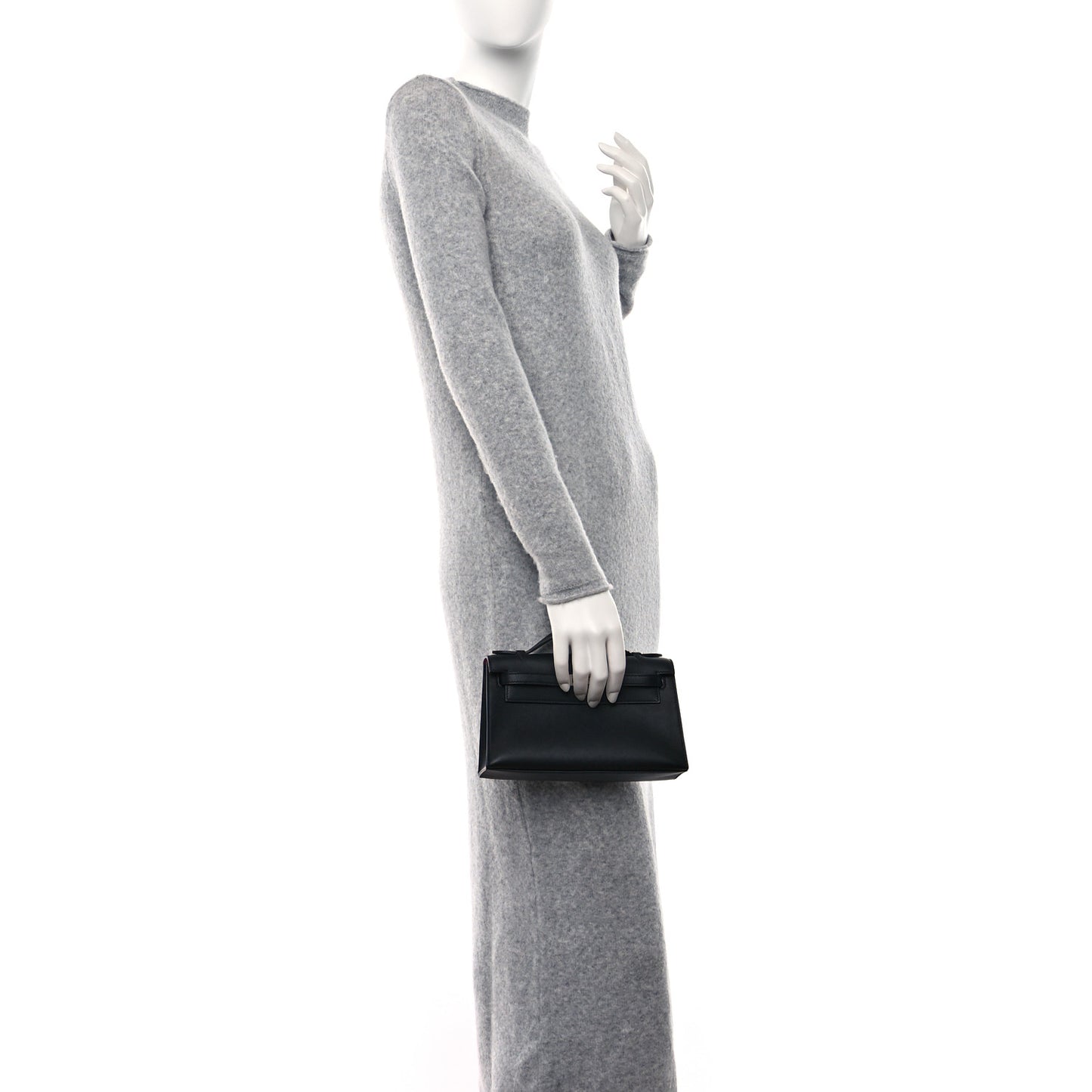 Swift Horseshoe Kelly Pochette Clutch Black Rose Pourpre