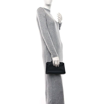 Hermes Swift Horseshoe Kelly Pochette Clutch Black Rose Pourpre 2 of 10